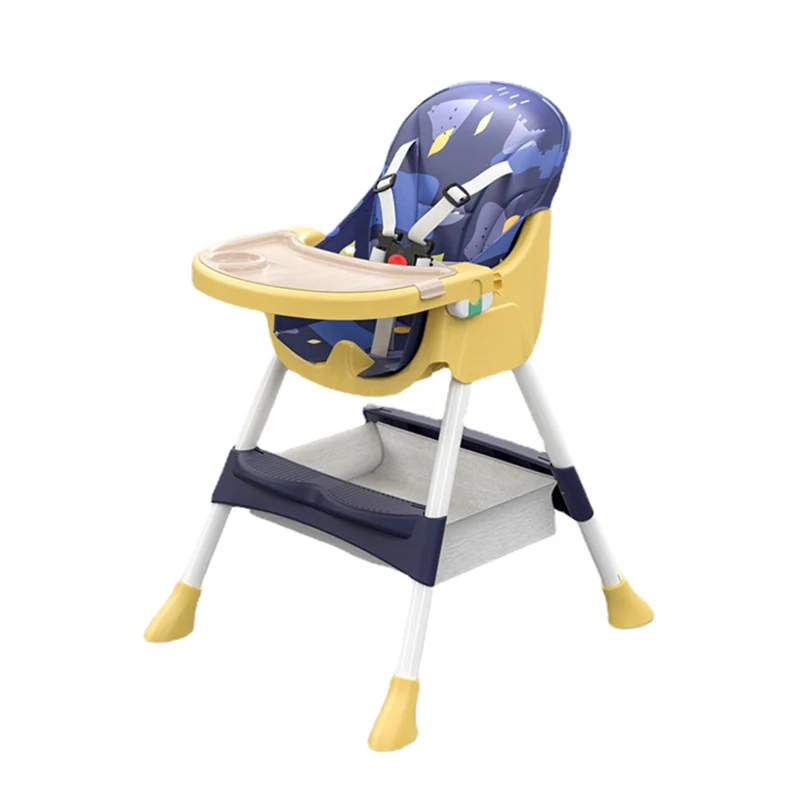 

Children High Feeding Chair Height Adjustment Kids Highchair Safety PP Material Chaise Longue for Baby 6 Months To 3 Years Old