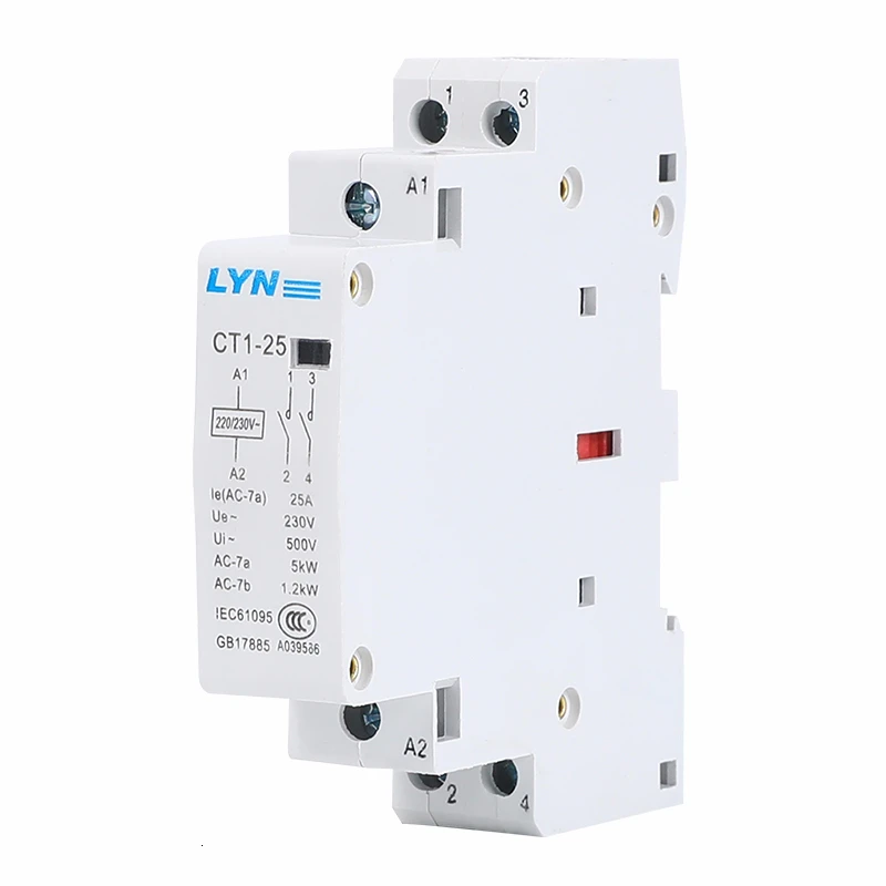 CT1 25 2P 25A 16A 20A AC контактор для дома/бытовой КОНТАКТНЫЙ модуль 2NO LYN|Замыкатели| |