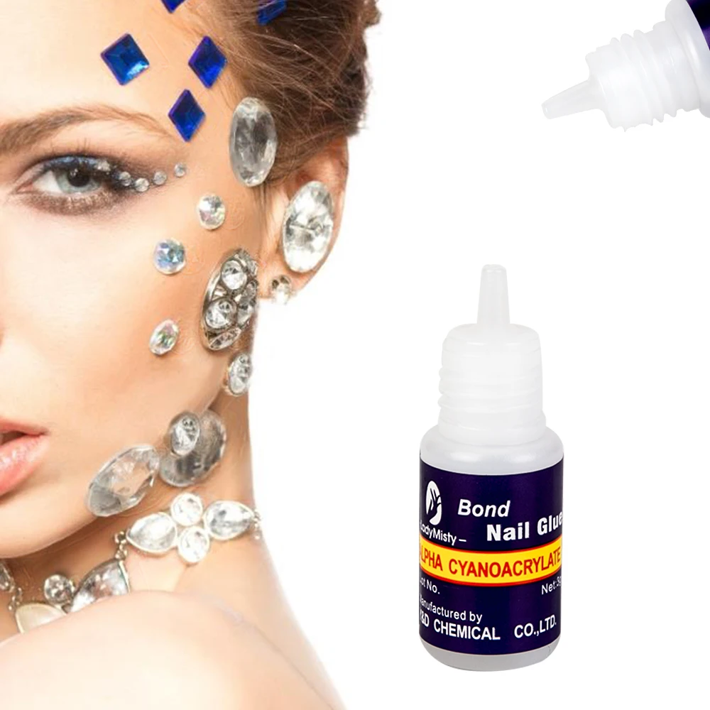 Ложный клей для нейл арта ногтей УФ акриловые стразы декоративные наклейки