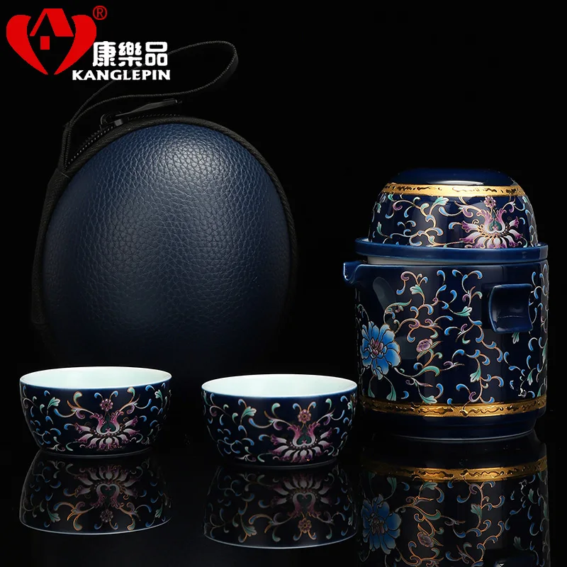 

Travel Vintage Luxury Tea Set Ceramic Storage Afternoon Chinese Tea Set Crockery Traditional Conjunto De Cha Tea Utensils DL60CT