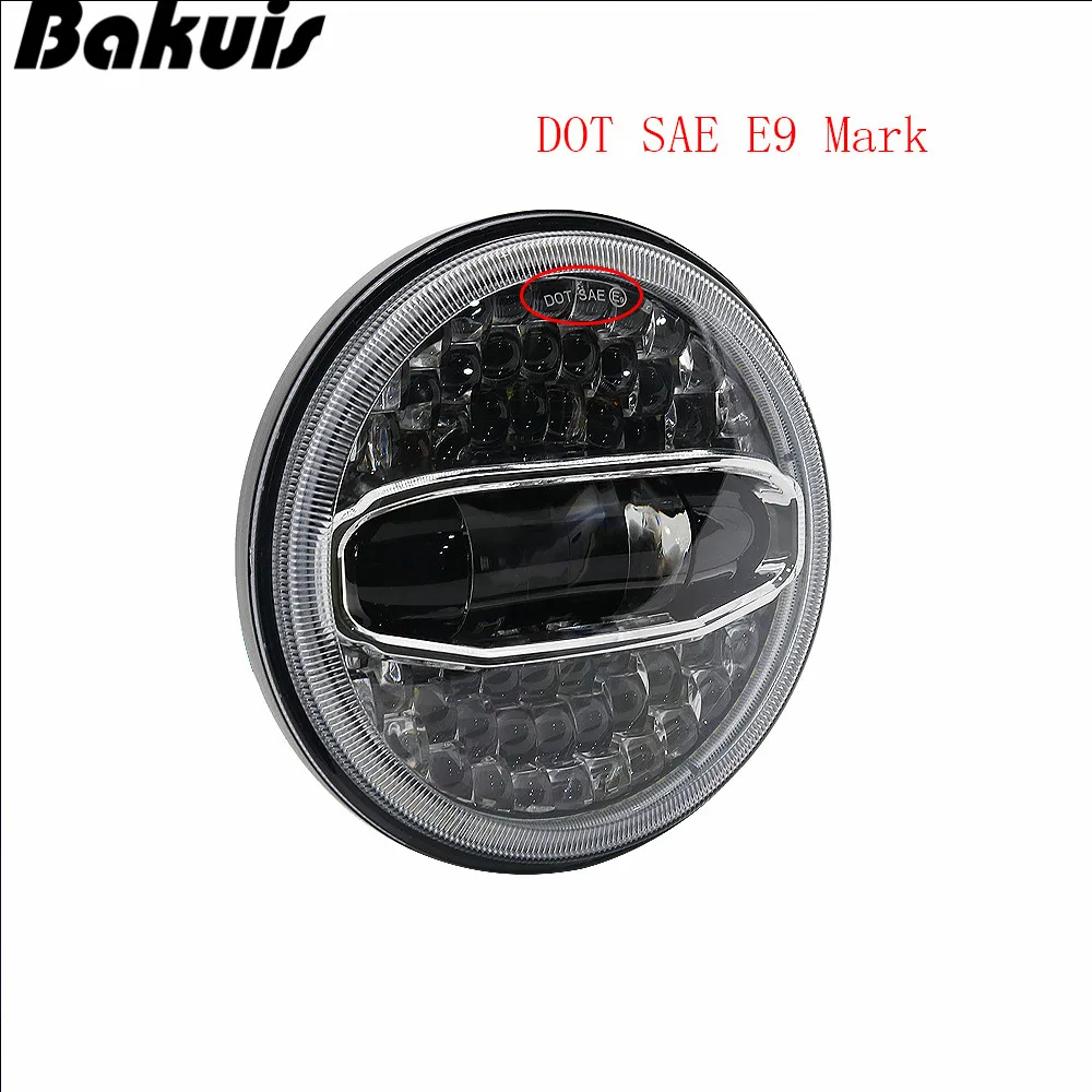 7-дюймовая светодиодная фара с гало-кольцом для Yamaha и всех мотоциклов 7-дюймовыми