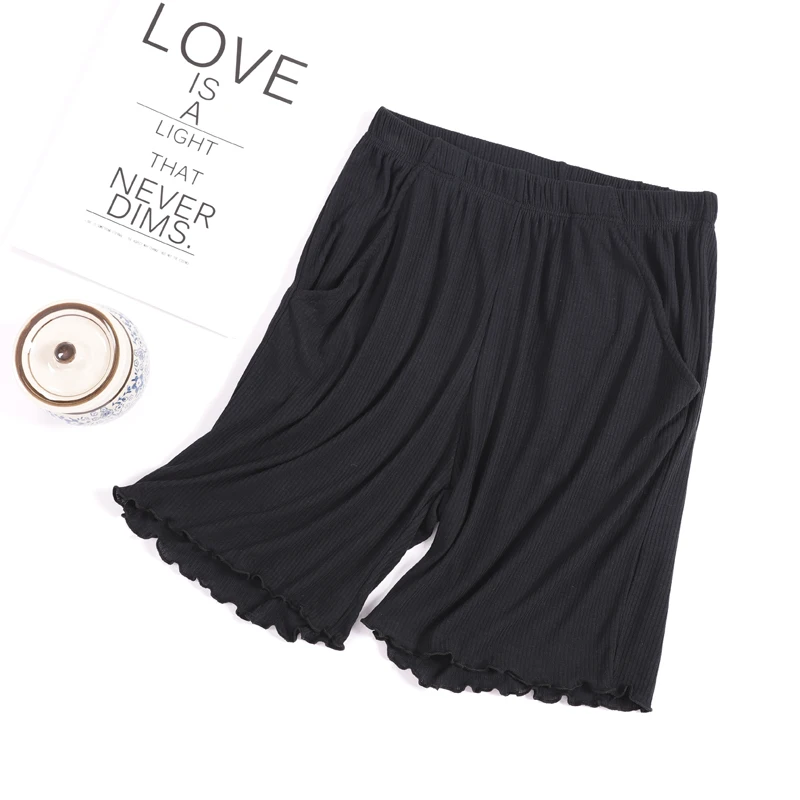 Fdfklak Modal Women's Home Pants Summer Lounge Wear Loose Short Pyjama Pants Pijama Trousers Black/White Pajama Bottoms