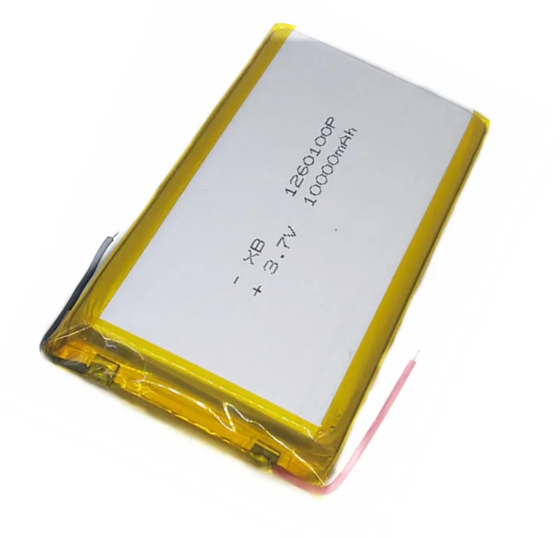 

Large Capacity 3.7V,10000mAH,1260100 Polymer lithium ion /Li-ion Rechargeable battery for Tablet DVD TOY,POWER BANK,GPS
