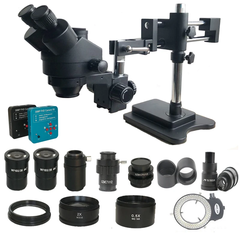 3.5X 90X 180X двойная стрела стерео Тринокулярный пайки SMD микроскоп 38MP HDMI Microscopio USB