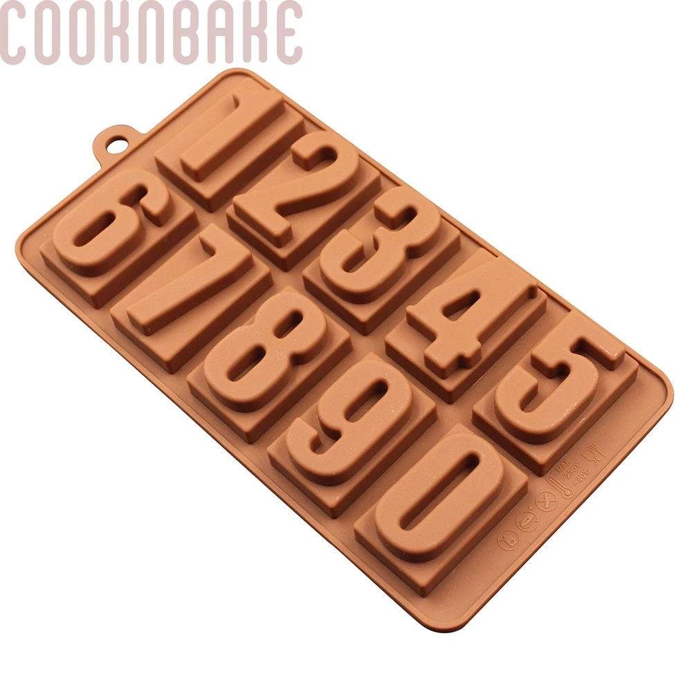 COOKNBAKE цифровая шоколадная Форма Силиконовые формы для торта печенье номер 0 9