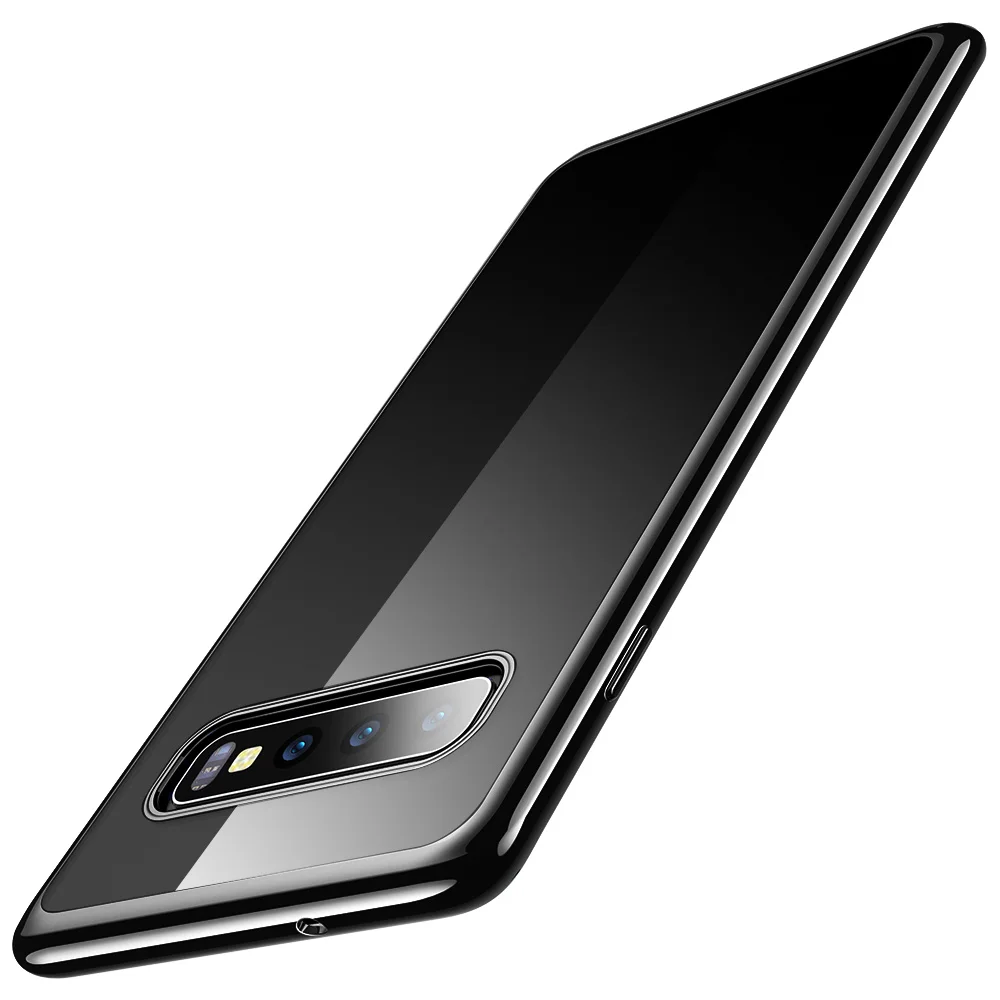 Чехол ESR для samsung Galaxy S10 S10 Plus, мягкий чехол из ТПУ с покрытием, чехол с глянцевым металлическим бампером, задняя крышка для samsung S10 Plus - Цвет: Black