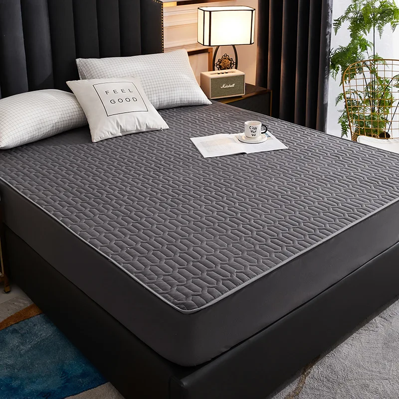 

High-grade waterproof dark grey mattress cover children's urinary pads anti-skidding bed cover mattress protector home decor