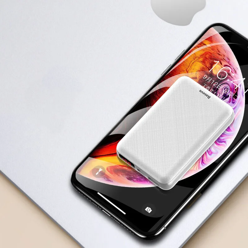 Baseus 10000 мАч Мощность Bank зарядное устройство для iPhone XS XR 5V 3A USB быстрой зарядки PD 3,0 быстрой зарядки Мощность банка для samsung Xiaomi huawei банка - Цвет: White