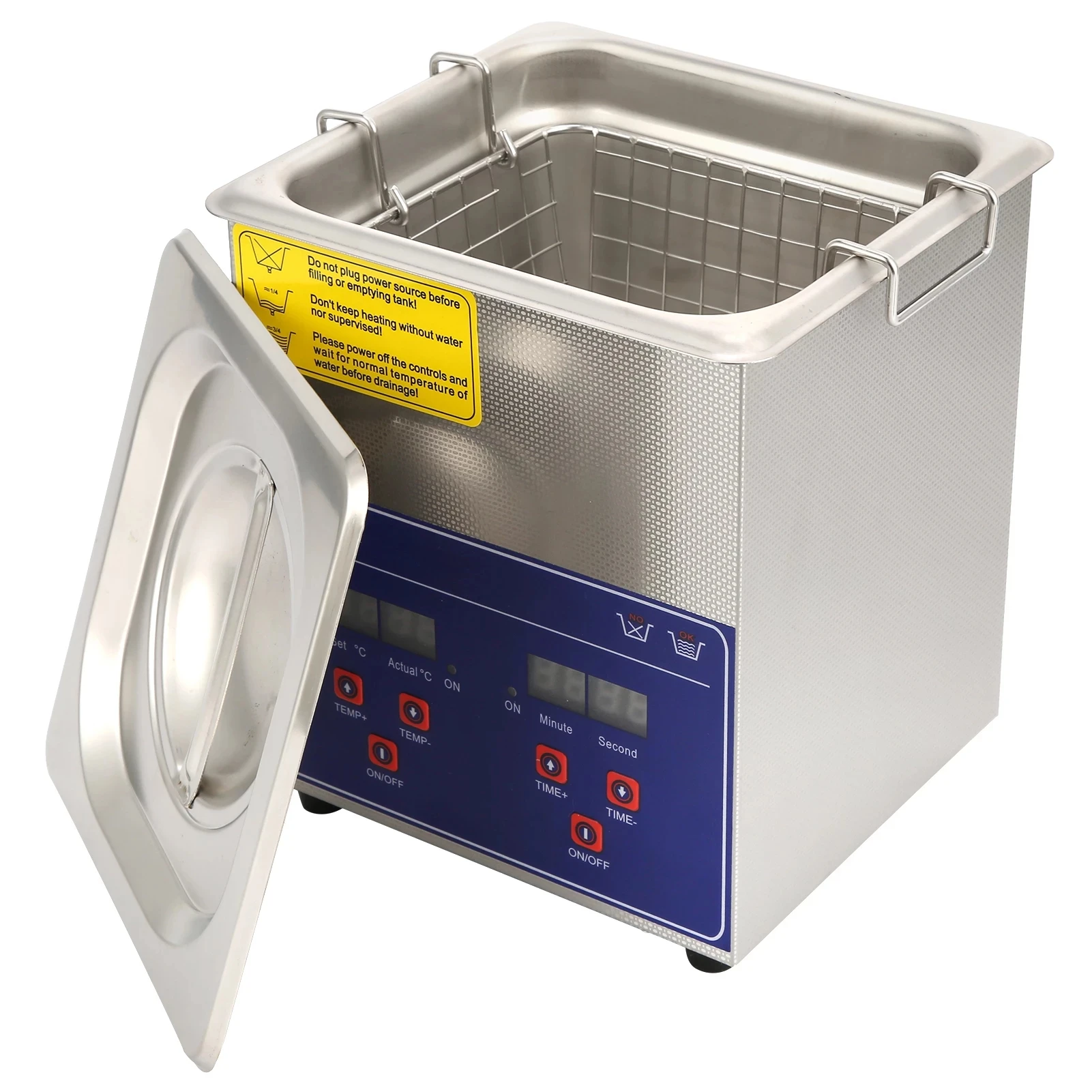 2L Stainless Steel Ultrasonic Cleaner Solution Heated Ultrasonic Cleaner for Jewelry Watch Cleaning Industry