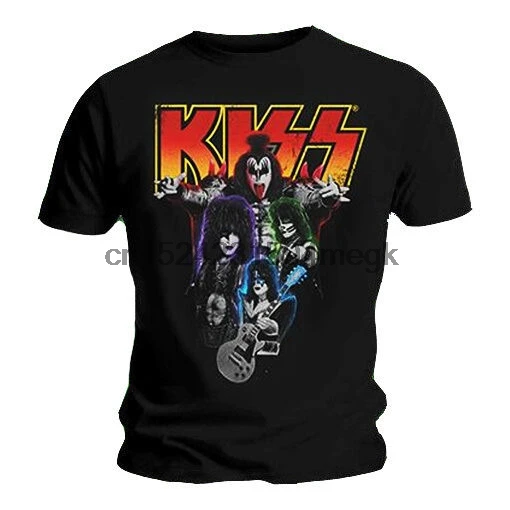 

Official KISS - Neon Band - Men Black T-Shirt