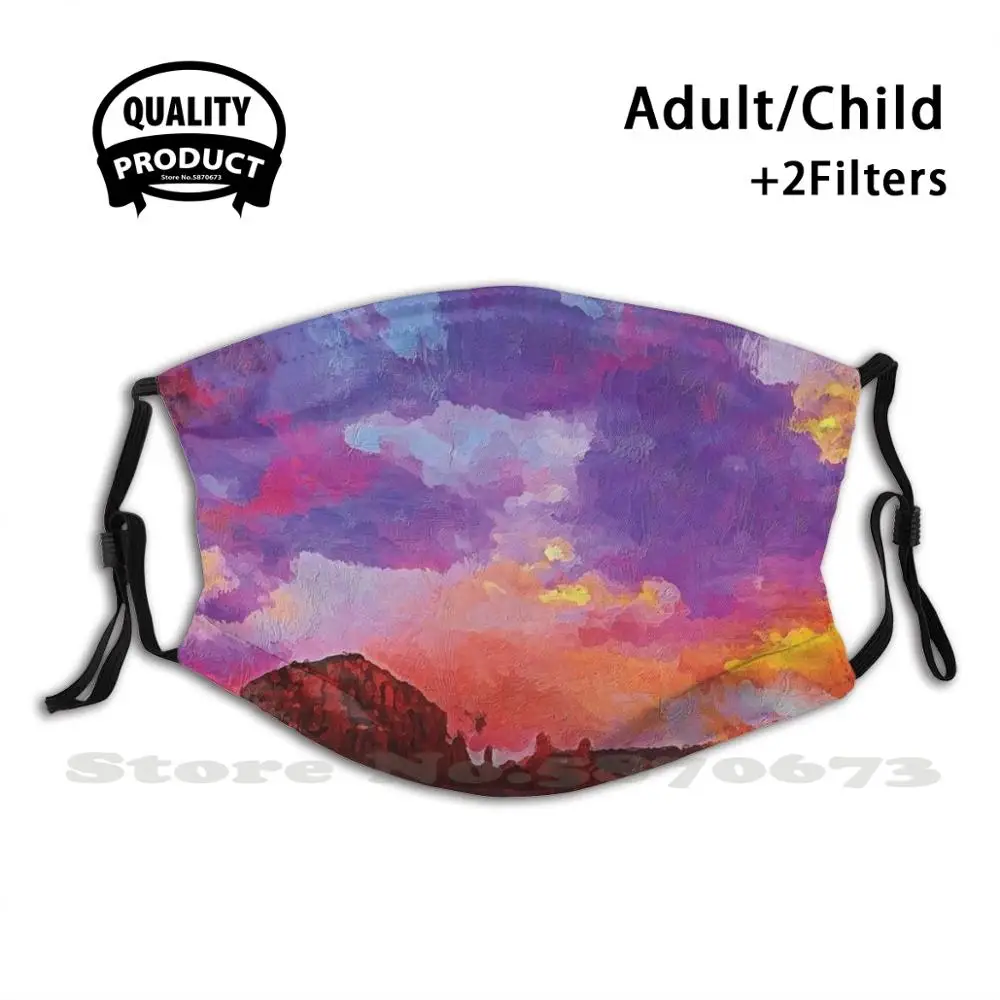 

Американская Юго-Западная, закат в Аризоне многоразовая маска для рта фильтр крутые смешные маски Юго-Западная Аризона закат американские красные камни