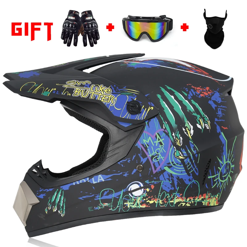 Профессиональный шлем для мотокросса мотоциклетный бездорожья с мультяшным