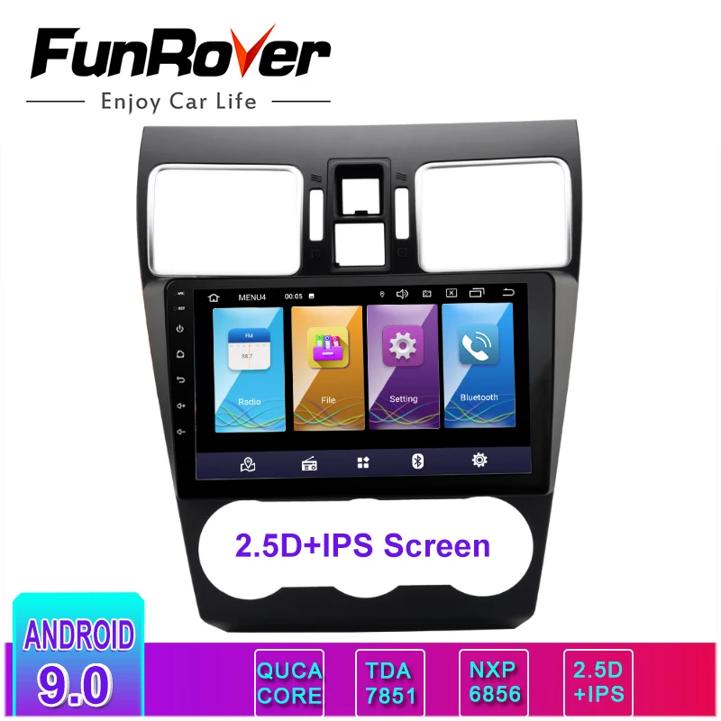 Funrover 2.5D + IPS Android 9 0 автомобильный Радио Мультимедийный dvd плеер для Subaru Forester XV WRX 2012