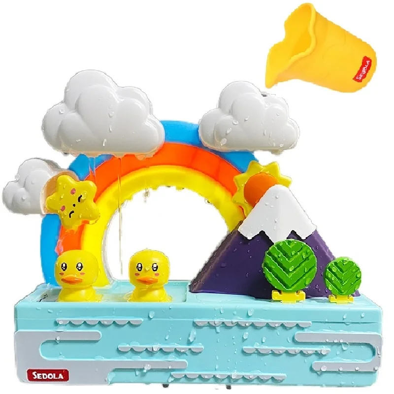 Фото Детские Игрушки для ванны Электрический Радужный трубопровод душа желтые утки