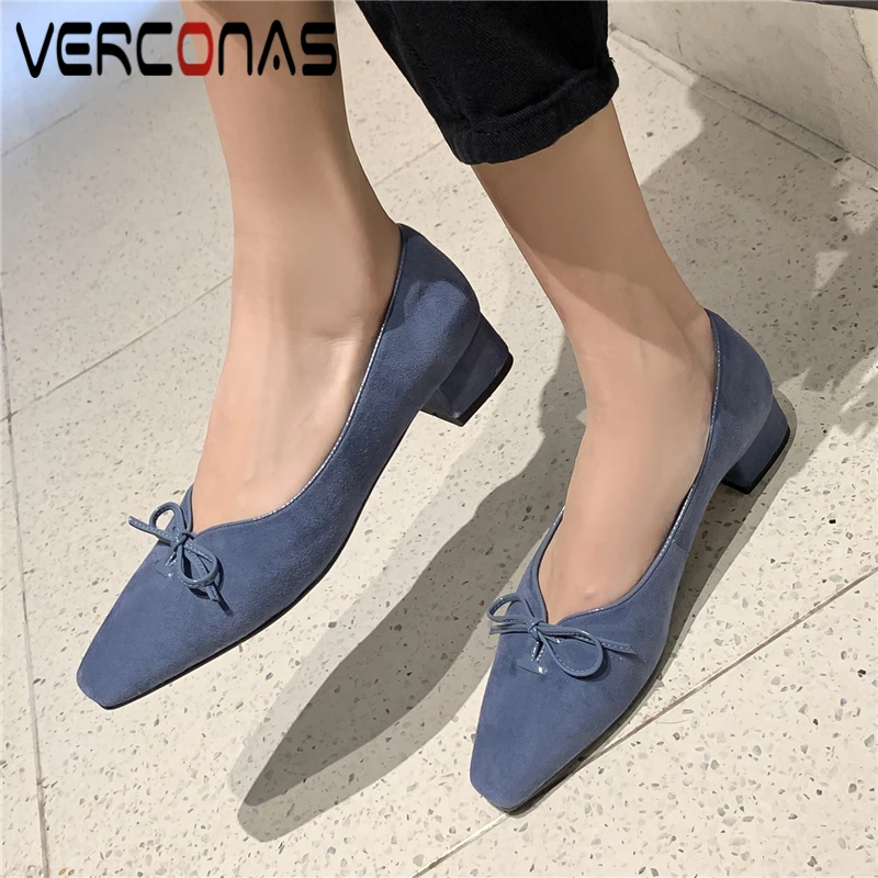 

VERCONAS с украшением в виде банта; Модная блестящая обувь с открытым носком; Элегантные женские туфли-лодочки, женские туфли лодочки, замша, с п...