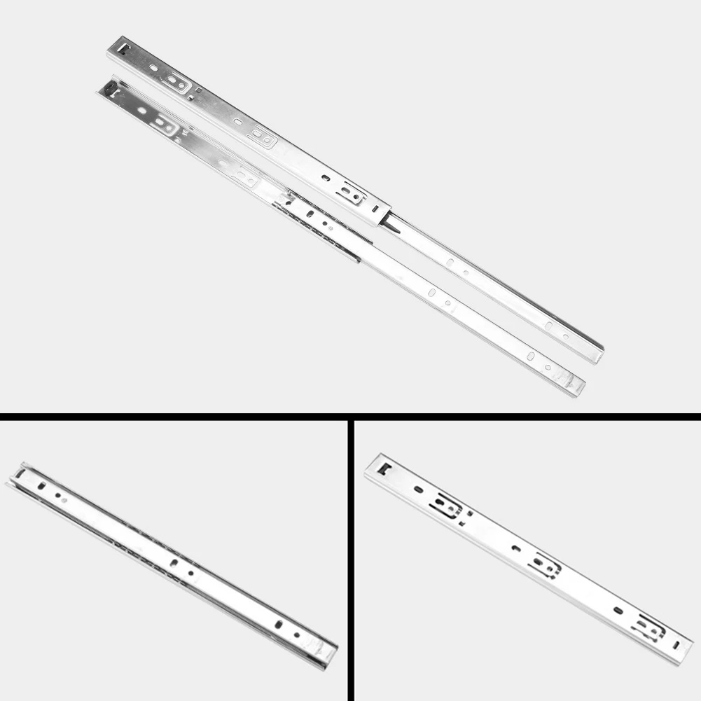 2pcs kitchen cupboard drawer slide furniture guide rail full extension fittings cabinets furniture hardware two section free global shipping