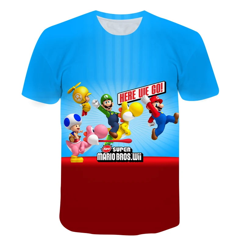 

2021 Summer Cartoon Design 3D Mario Funny Classic Children's T-Shirts Kids Casual Clothes Toddler Tops Came Tees For Boys Girls