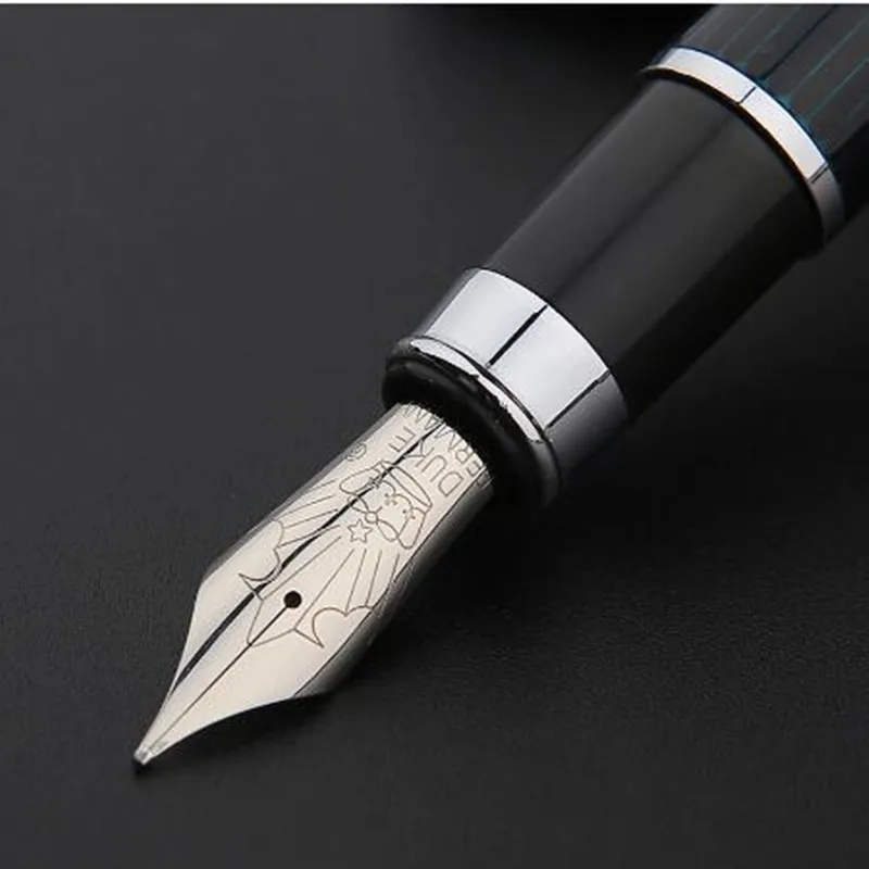 Duke из углеродного волокна серии роскошный черный и серебряный зажим авторучка 0 5