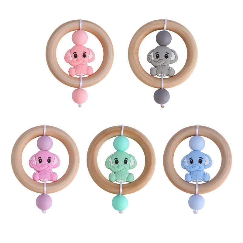 1 шт. детские игрушки буковая древесина слон ручной прорезывания зубов