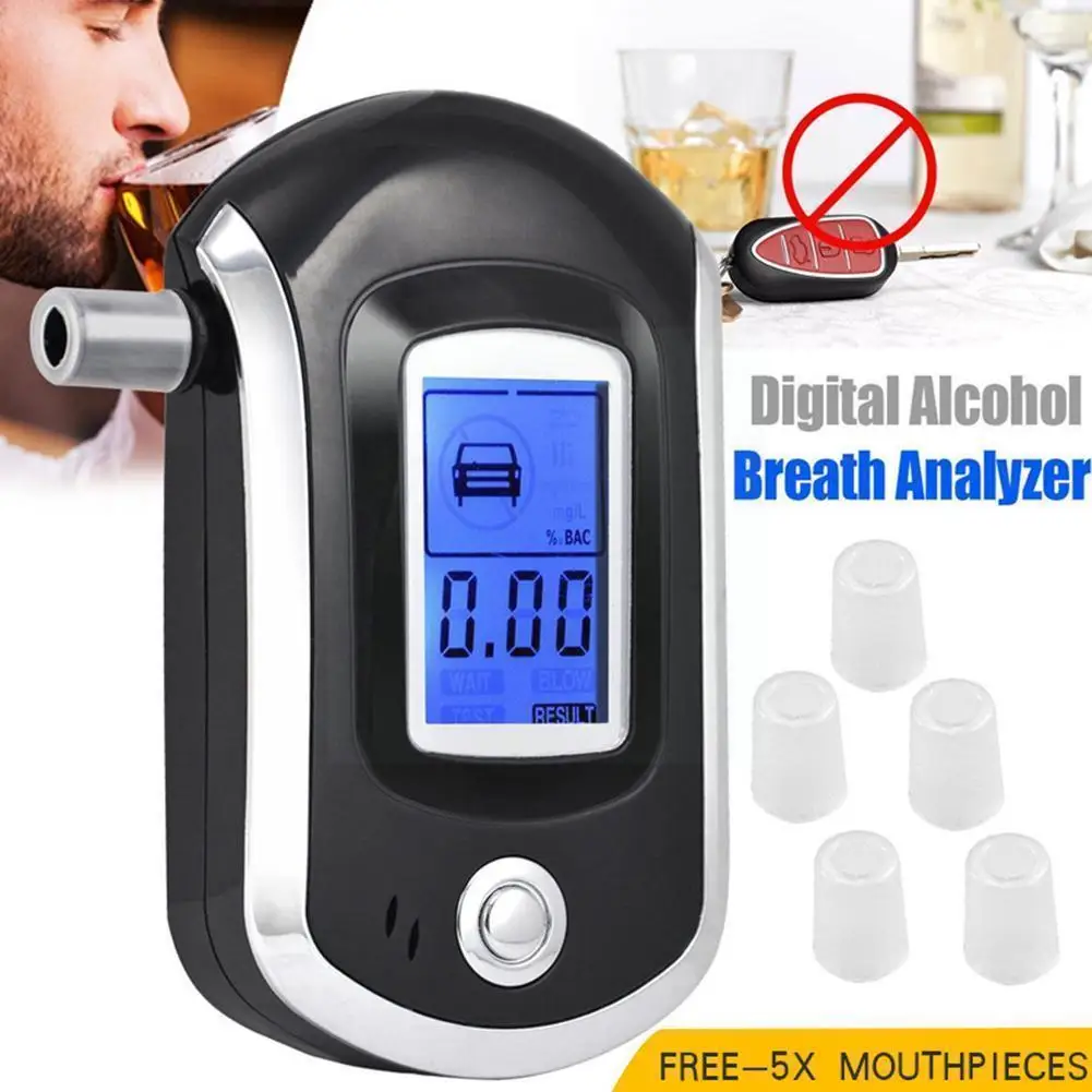 

New Digital Breath Alcohol Tester Mini Professional LCD Tester Police AT6000 Driving Analyzer Alcohol Tester Breath Drunk S N8Y4