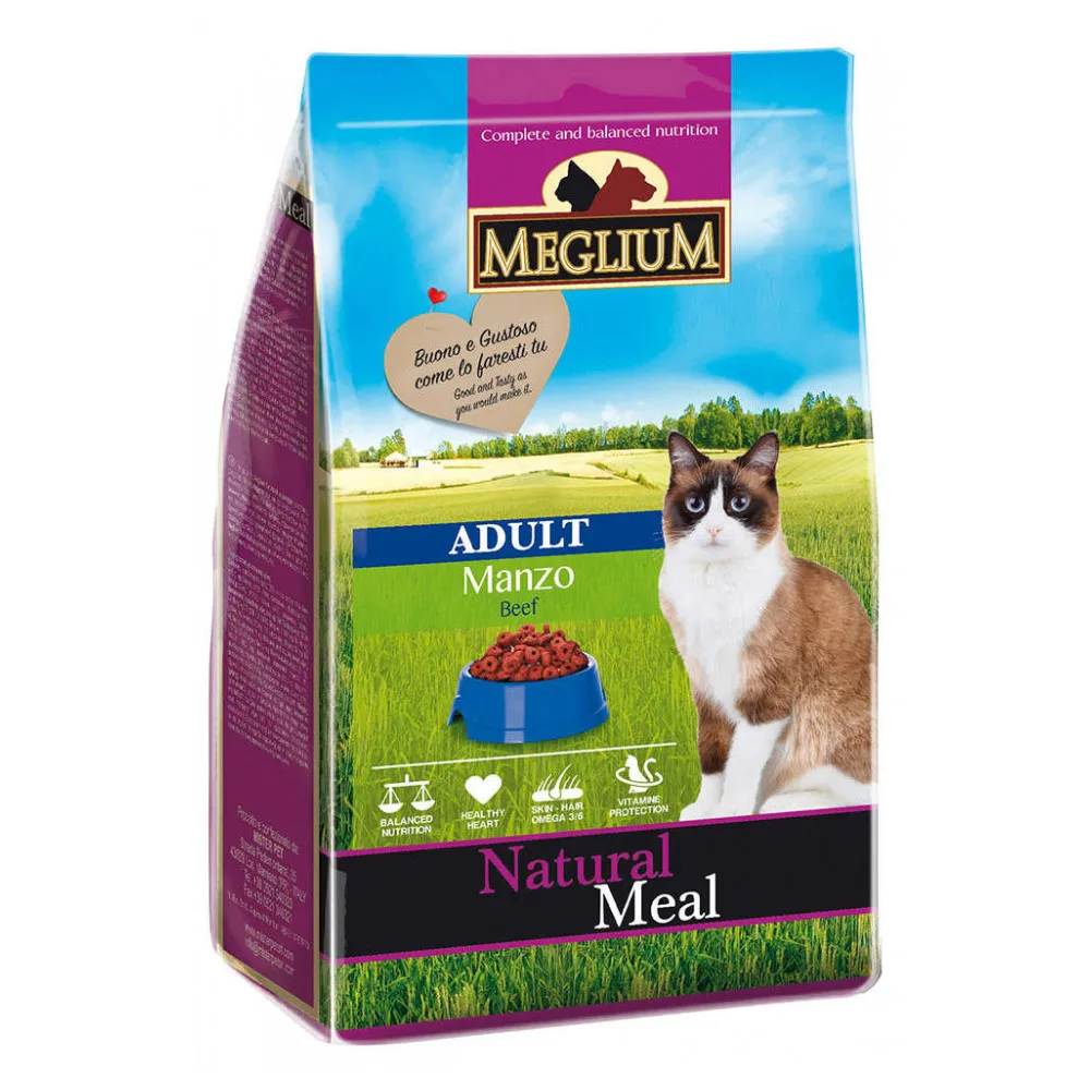 Корм сухой, для кошек Meglium adult, говядина 1,5кг