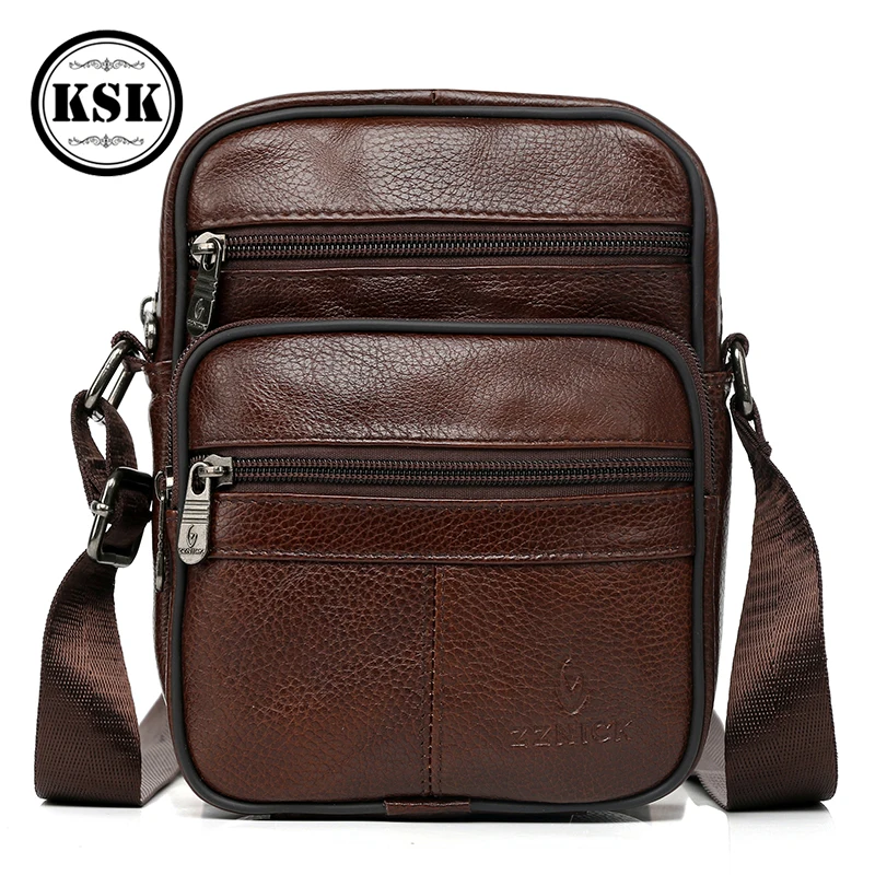 

Men's Messenger Bag Shoulder Bag Genuine Leather Bags Male High Quality 2019 Fashion Flap Luxury Crossbody Bags For Men KSK