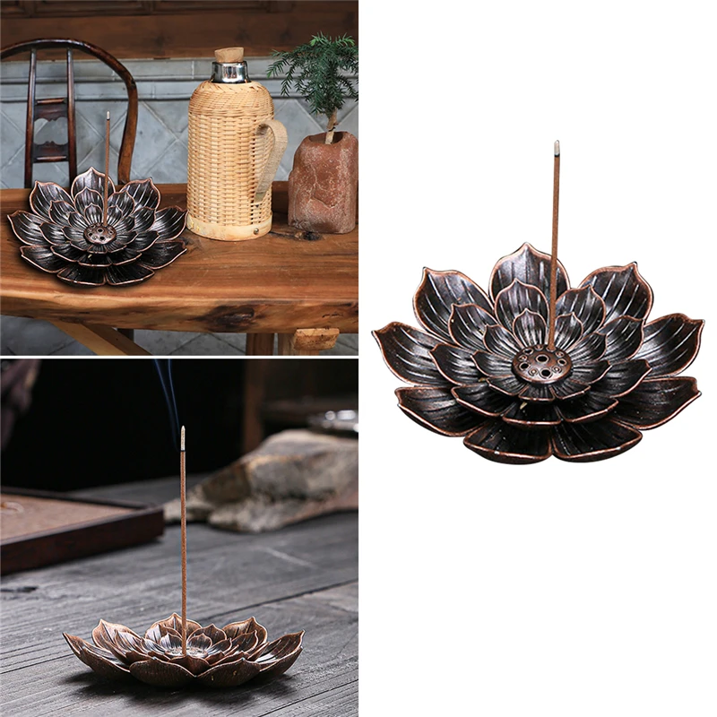 Подставка для курильницы из сплава буддистская линия лотоса пластина благовоний
