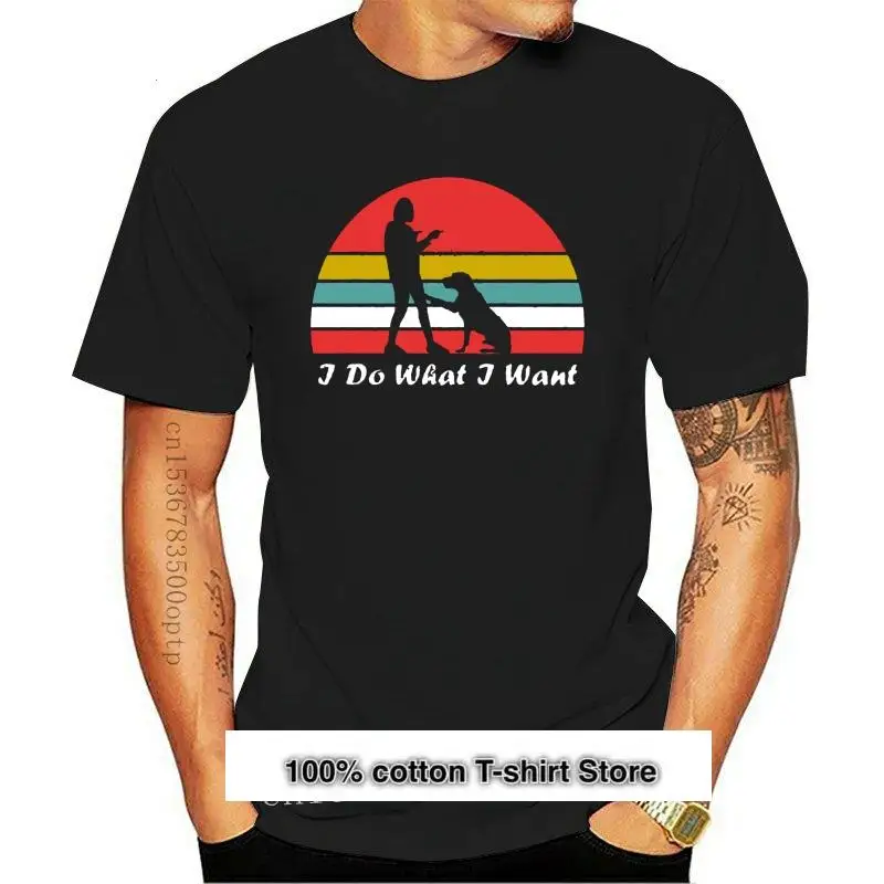 

Nuevo estampado divertido hombres hacer lo que quiero Retro Vintage perro T-Shirt1 mujeres camiseta