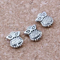 150pcs alloy double sided owl spacer beads hole 1mm for jewelry making bracelet necklace diy accessories d43