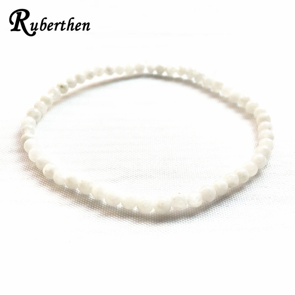 Новый дизайн браслет Ruberthen из лунного камня натурального для женщин 4 мм