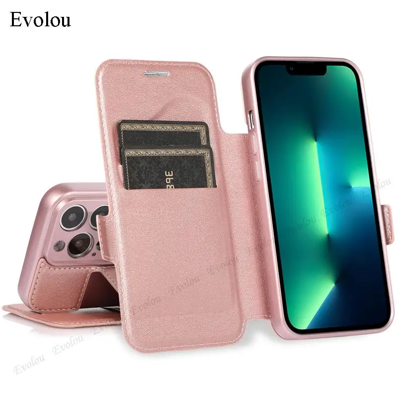 Чехол-книжка Couqe для iphone 13 Pro Max кожаный чехол с отделением карт 12 Противоударная