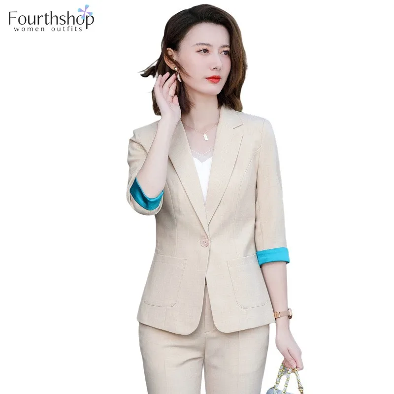 

2021 Fashion Suits Women Blazer Set Business Work 2 Piece Set Women Suit Blazer Office Lady Women Jacket and Pants Set Autumn