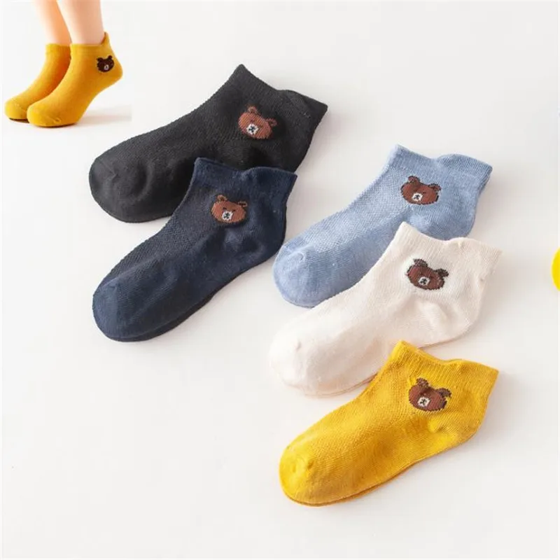 2020 новые сетчатые Дышащие носки для малышей однотонные хлопковые мягкие зимние