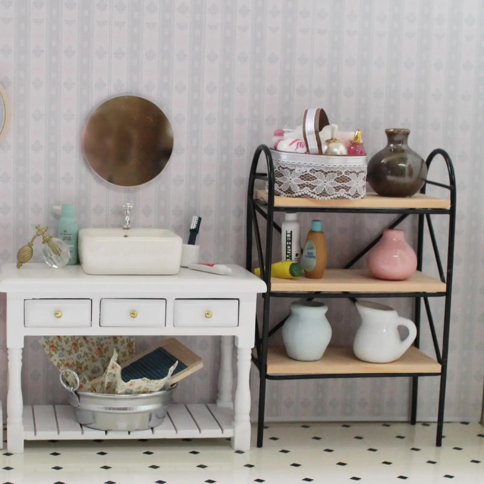 

1:12 Scale Dollhouse Bathroom Furniture Miniature Kids Play Toys Decor Accessory