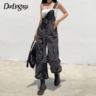 Женский свободный комбинезон-карго Darlingaga, уличная одежда с карманами на подтяжках и поясом на осень