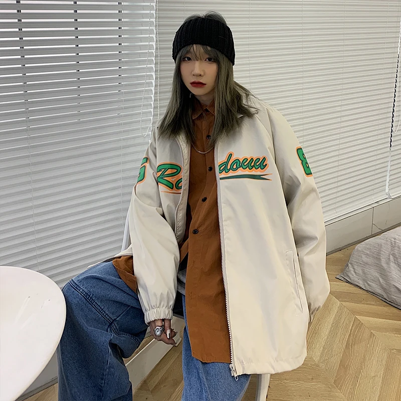 

Женское весенне-осеннее пальто в гонконгском стиле BF Студенческая свободная универсальная тонкая уличная мода в американском стиле ретро