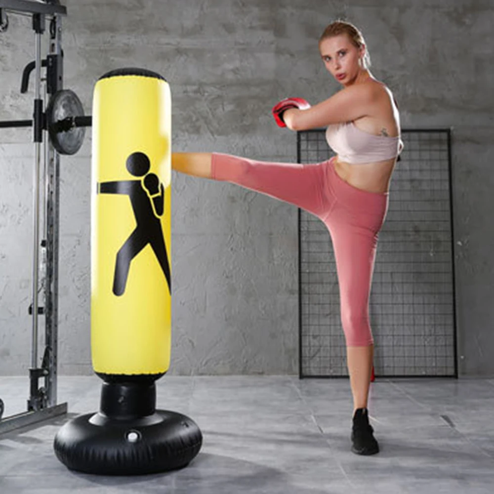 160cm Boxing Punching Bag Inflatable Tumbler Muay Thai Training Pressure Relief Stress Bounce Back Sandbag Air Pump | Спорт и