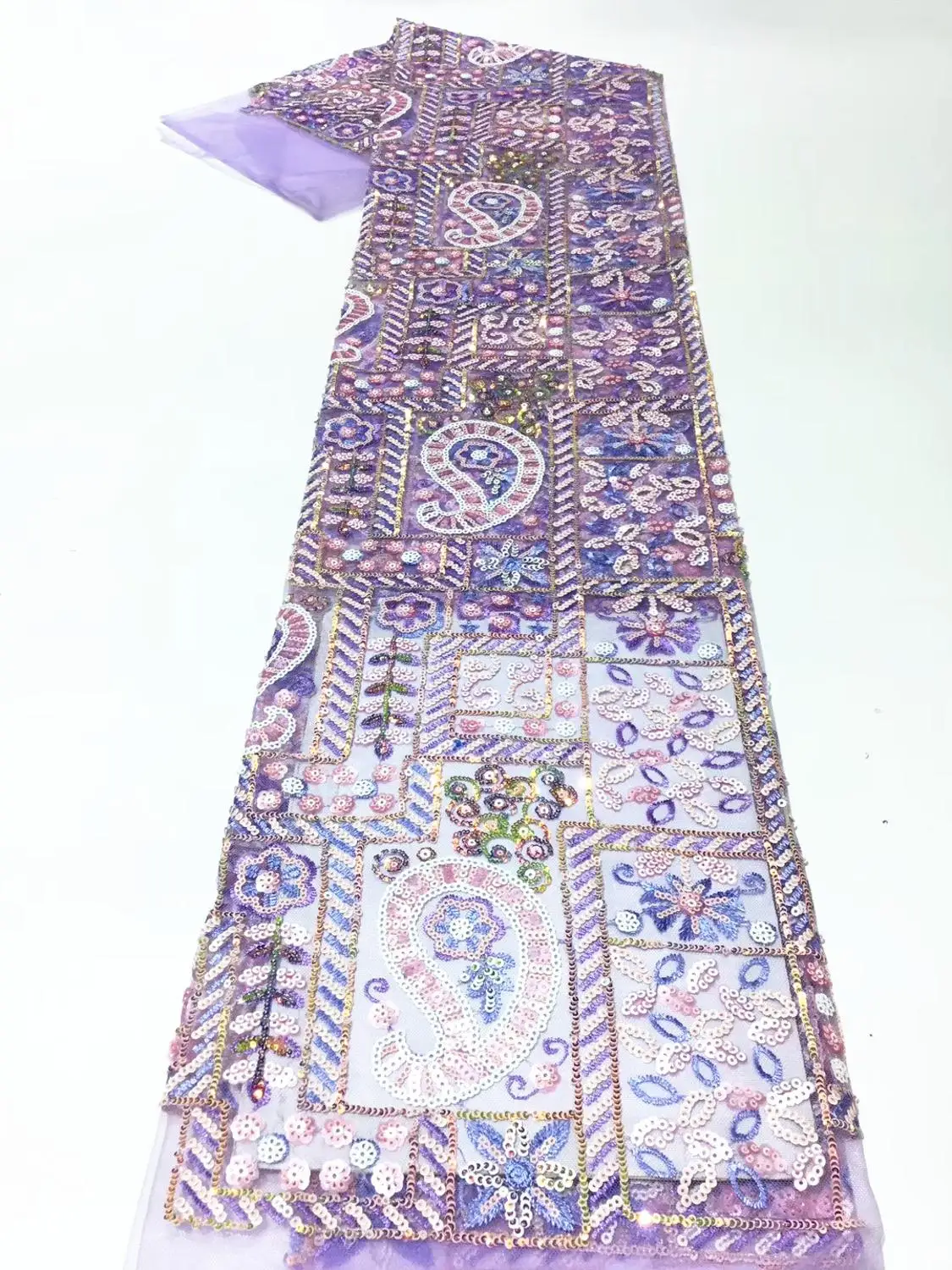 

African lace fabric 2020 high quality lace nigerian sequins lace fabric embroidery french lace material for dress