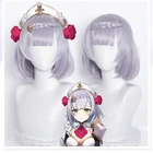 Genshin Impact Noelle парик для косплея короткие серебристо-фиолетовые с оплеткой термостойкие синтетические волосы парики + парик Кепка