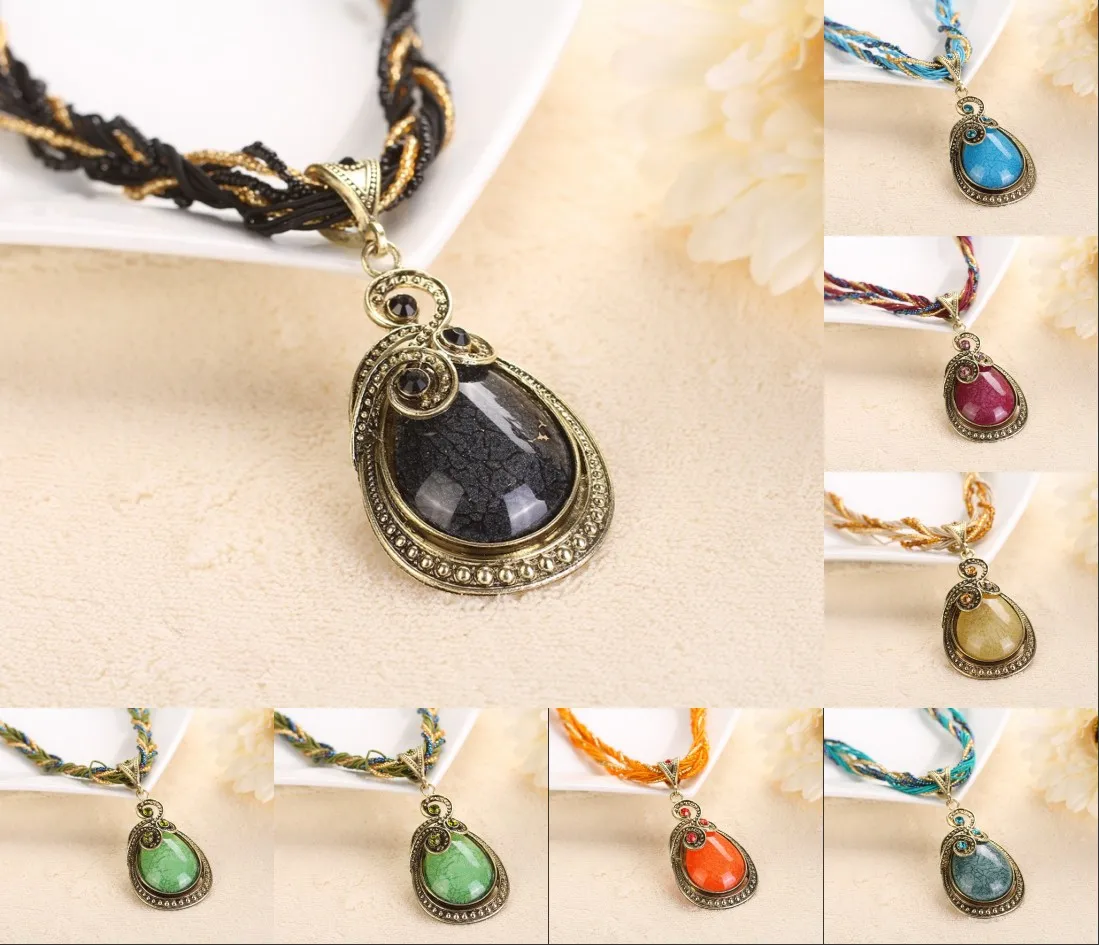 Женское ожерелье с подвеской из натурального агата |