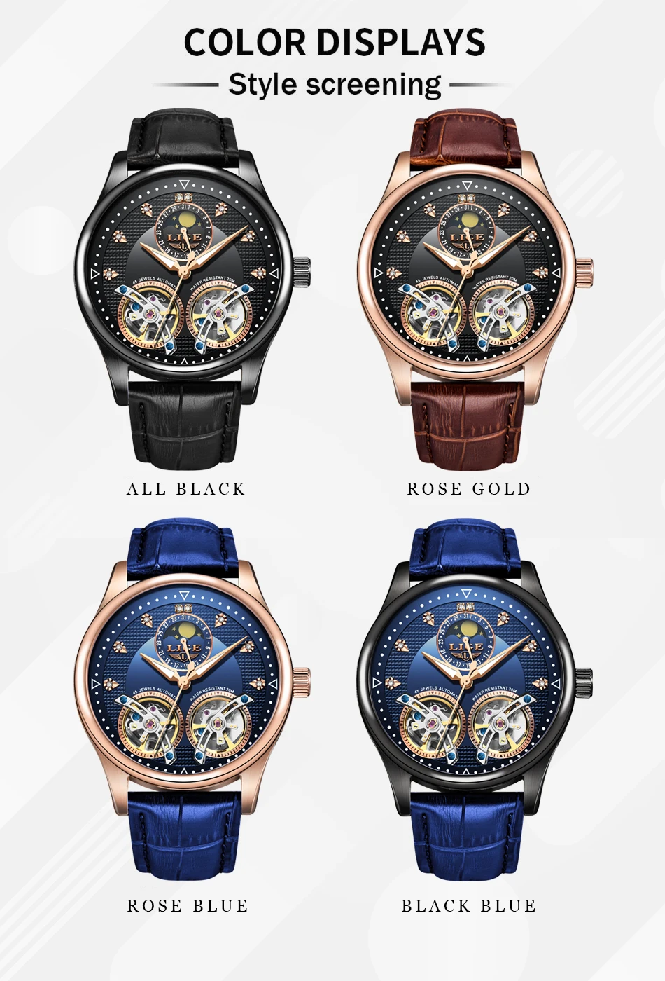 LIGE новые автоматические механические часы мужские Tourbillon спортивные часы модные деловые мужские часы reloj automatico de hombre