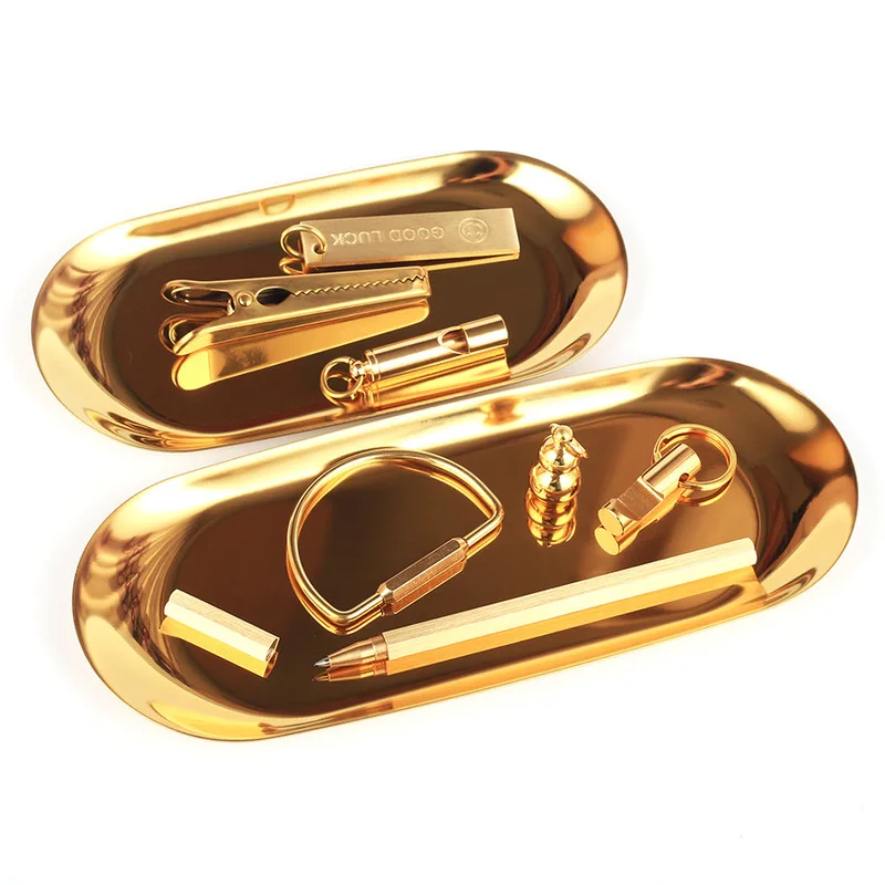 Скандинавский стиль золото/серебро/цвет нержавеющая сталь овальная тарелка