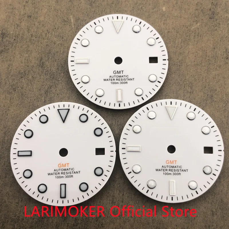 LARIMOKER/без логотипа 28 5 мм зеленый светильник-белый циферблат подходит для MINGZHU 3804