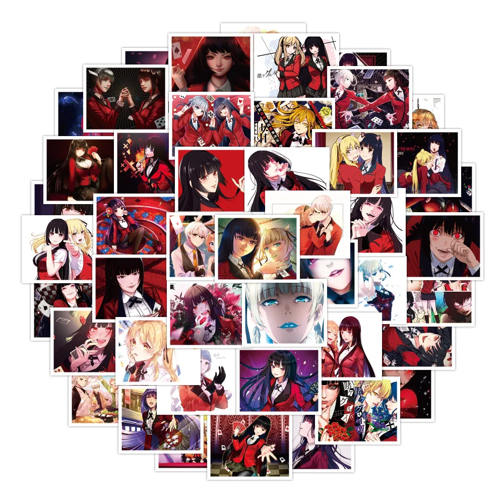 2 стиля Kakegurui наклейки для косплея Yomoduki Runa Jabami Yumeko Midari Ikishima Kirari 52 шт.