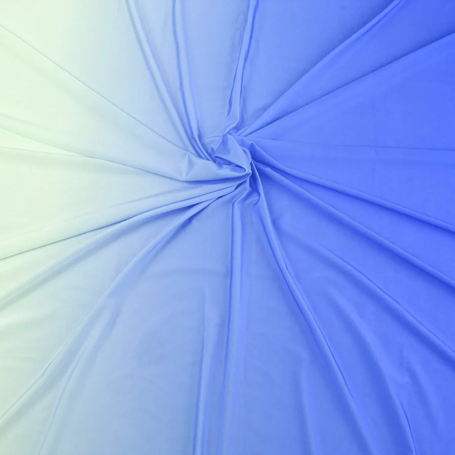 LakeBlue to White 2 тона ombre спандекс ткань градиент эластичный материал для танцев костюмы латинских танцев стрейч ткань по двору - Цвет: LakeBlue to White