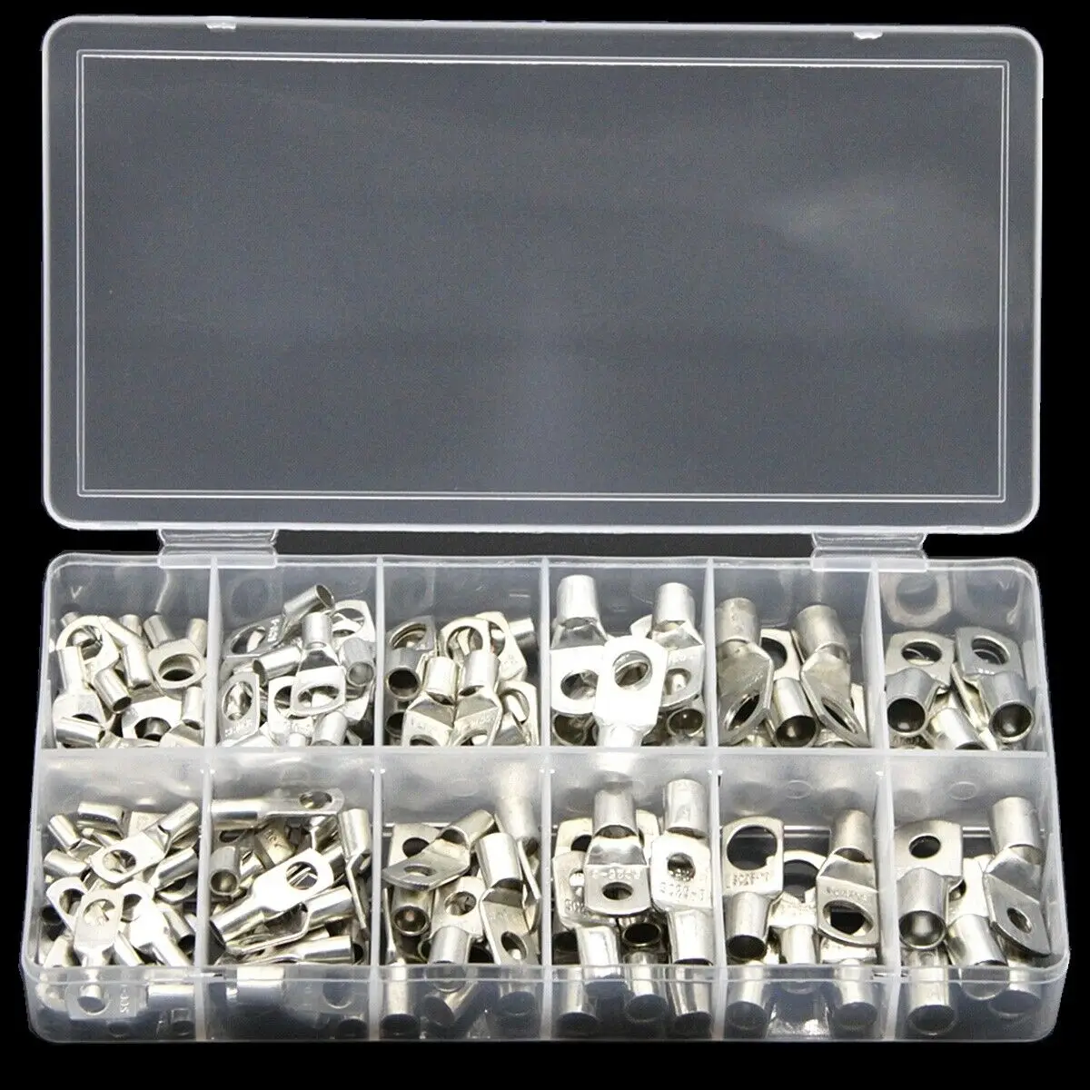 

140Pcs SC Bare Tinned Copper Lug Terminals Ring Seal Wire Connectors Bare Cable Crimped/Soldered Terminal Assortment Kit