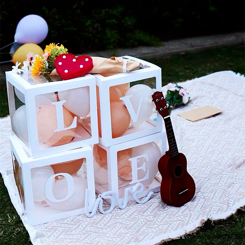 

Letters Transparent Box Balloons Accessory Baby Shower 1st Birthday Balloons Wedding Decoration Balloons Box Party Decor Balloon