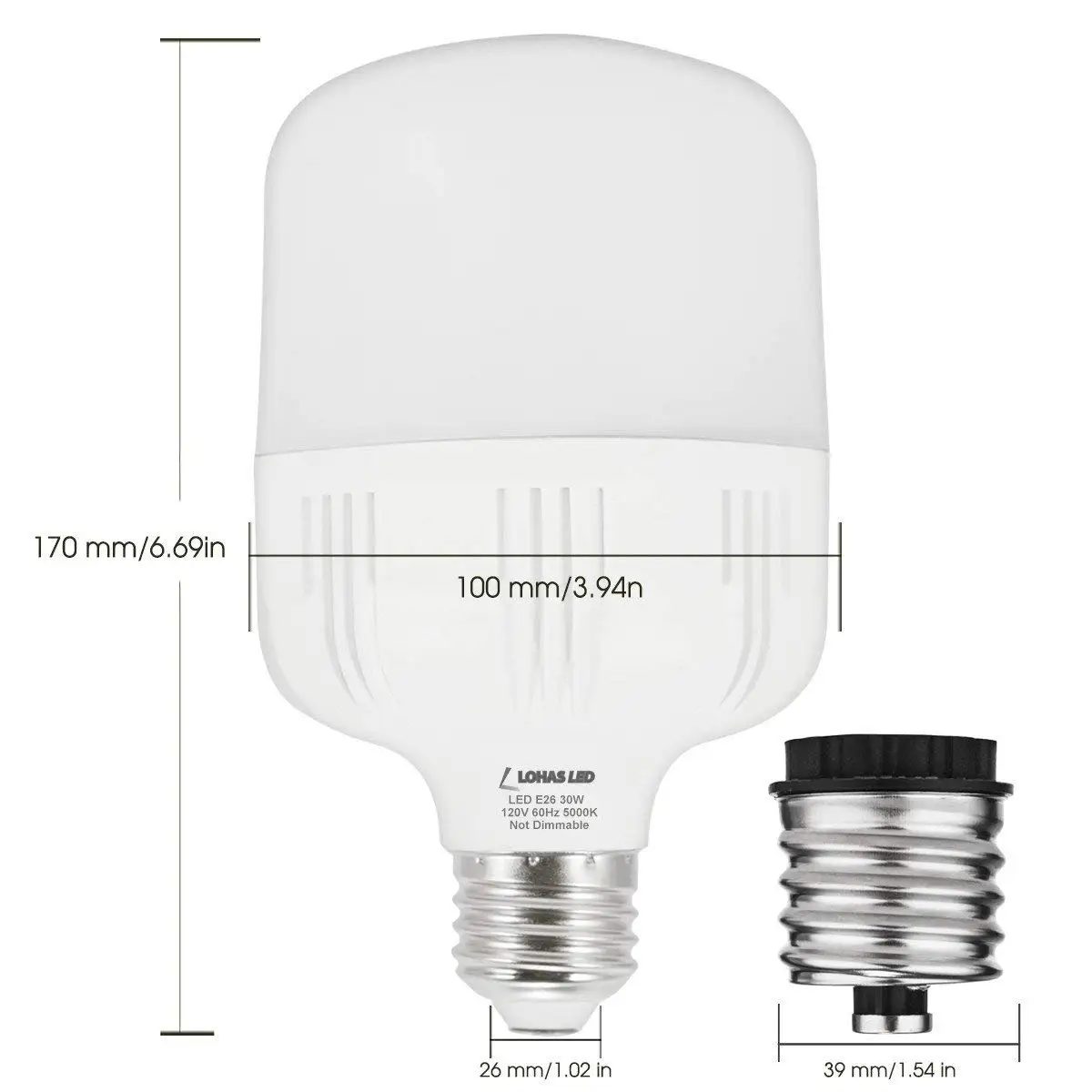 E26 E27 светодиодный ная лампа 250 300 Вт HID/MH эквивалент 30 Коммерческая модернизация T80