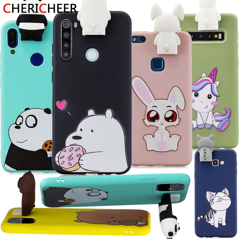 3D Cartoon Rabbit Stand Toys Redmi Note 8T Case For Xiaomi Silicone Dolls Soft Cover Xiomi |