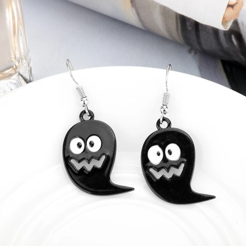 Новые модные черные призраки серьги на Хэллоуин висячие для девушек и женщин |